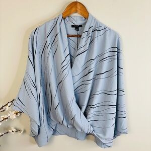 Alfani Light Blue Striped Women's Blouse
